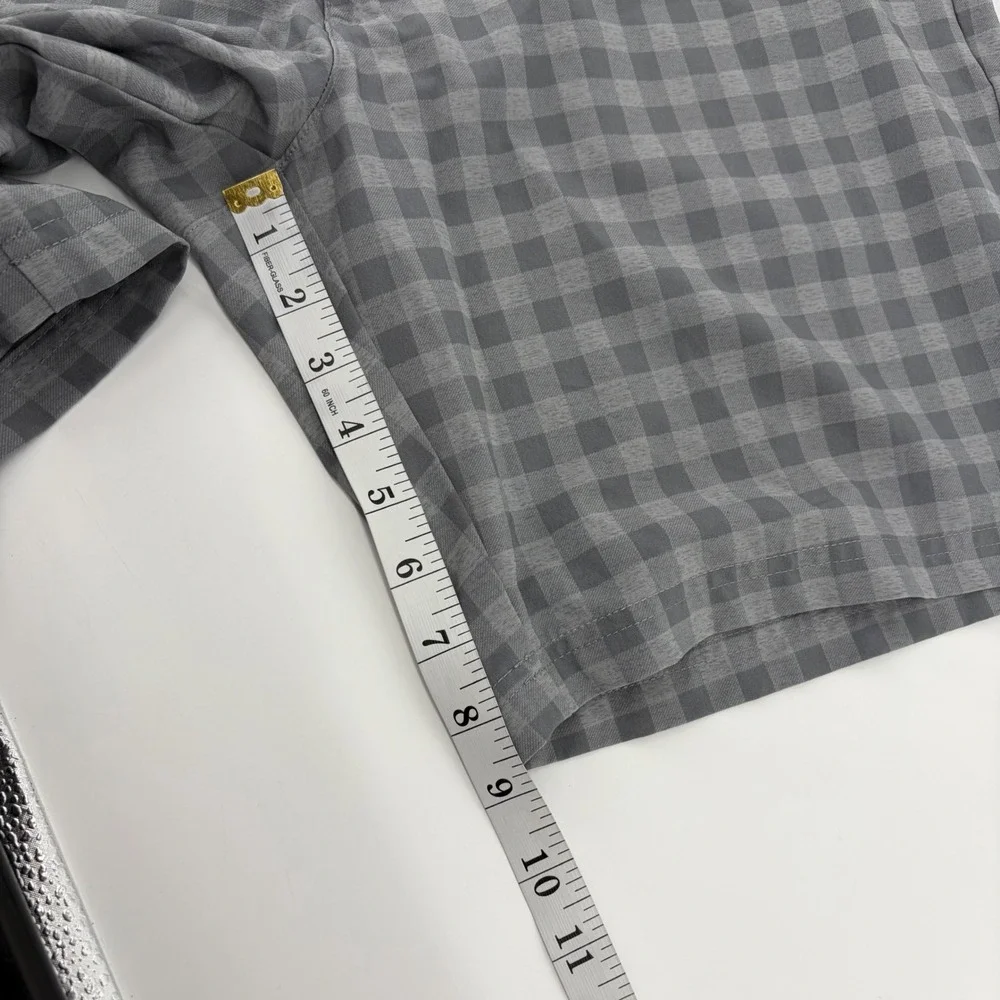 PGA Tour Mens 38 Grey Golf Shorts Gingham Plaid Stretch Performance 9 Inseam